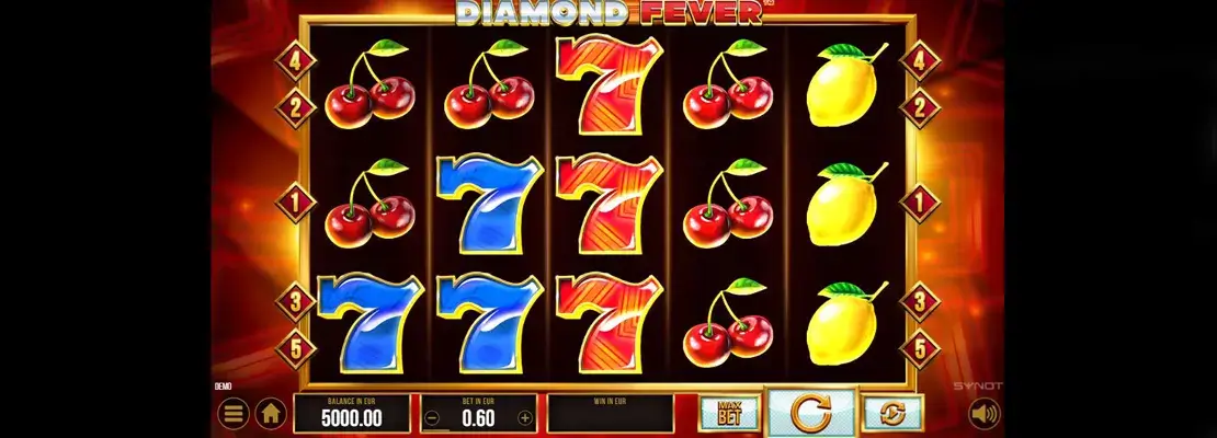 Úvodná obrazovka hry Diamond Fever