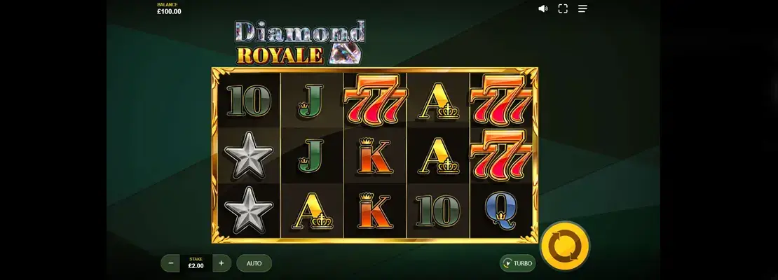 Úvodná obrazovka hry Diamond Royale