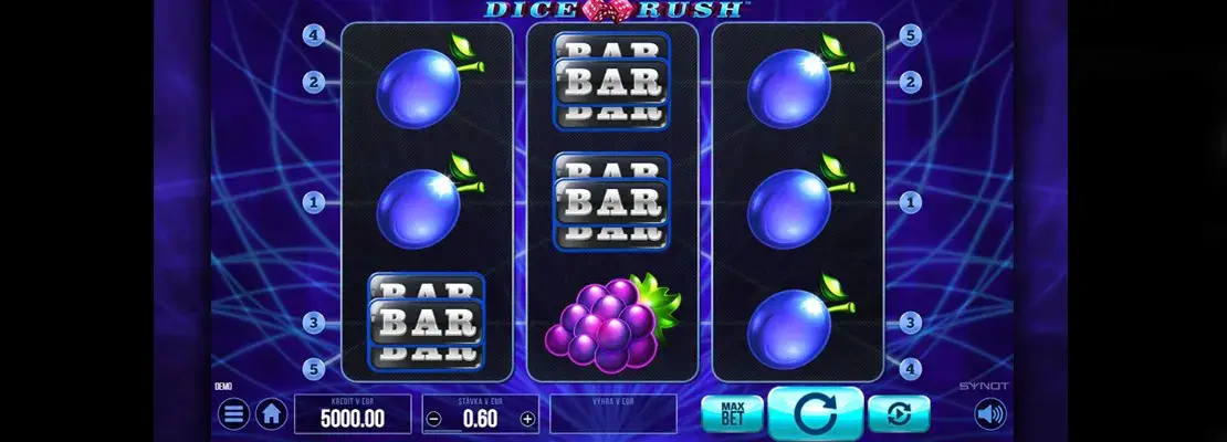 Úvodná obrazovka hry Dice Rush