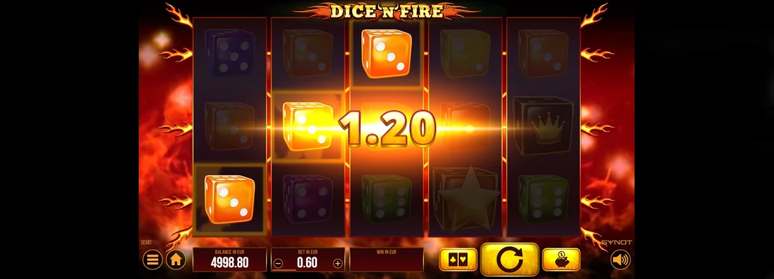 Úvodná obrazovka hry Dice n Fire