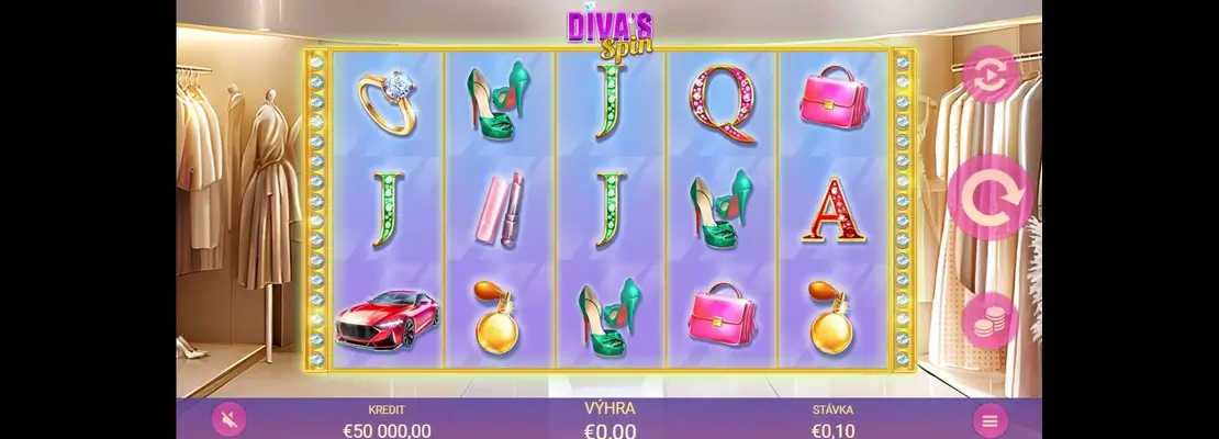 Úvodná obrazovka hry Divas Spin