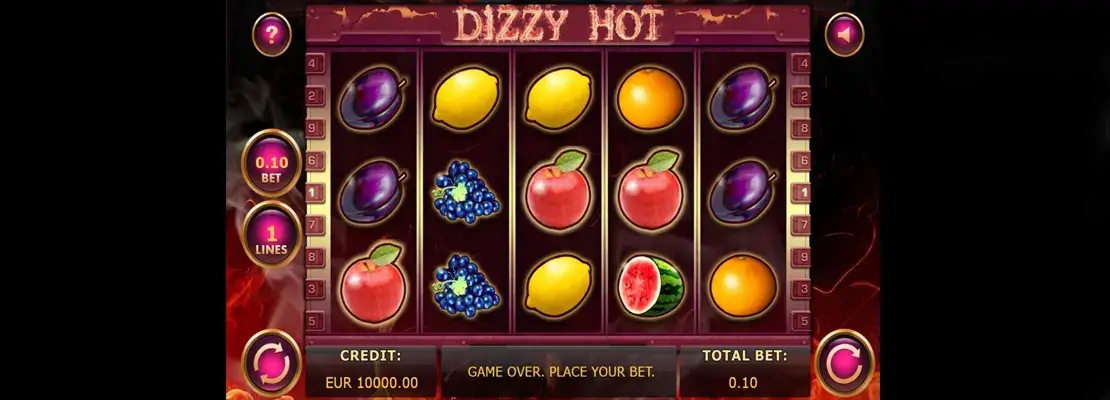 Úvodná obrazovka hry Dizzy Hot