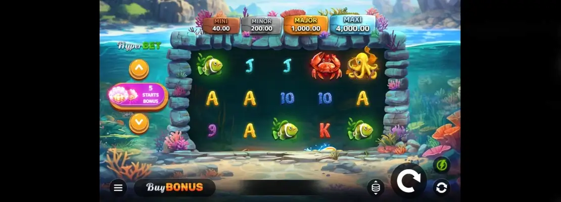 Úvodná obrazovka hry Dolphin Riches Hold and Win