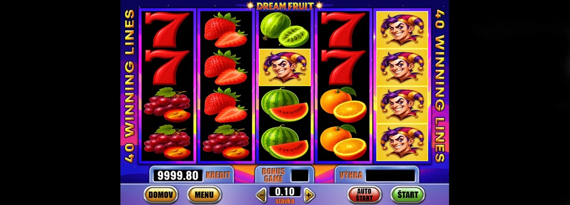 Úvodná obrazovka hry Dream Fruit