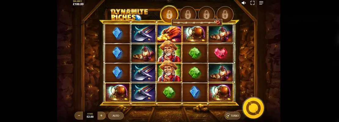 Úvodná obrazovka hry Dynamite Riches Megaways