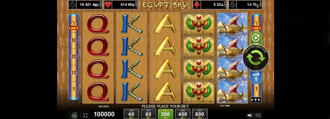 Úvodná obrazovka hry Egypt Sky