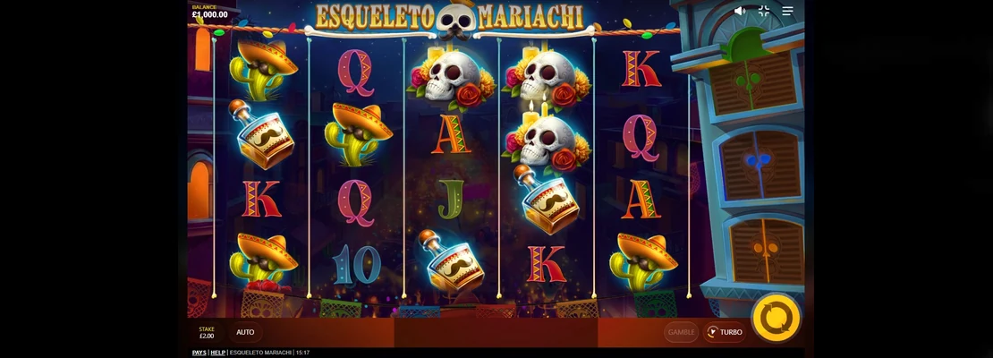 Úvodná obrazovka hry Esqueleto Mariachi