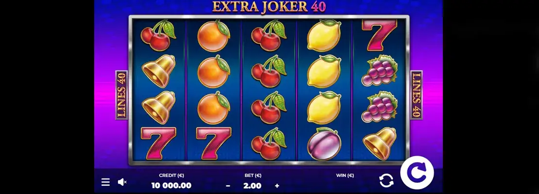 Úvodná obrazovka hry Extra Joker 40