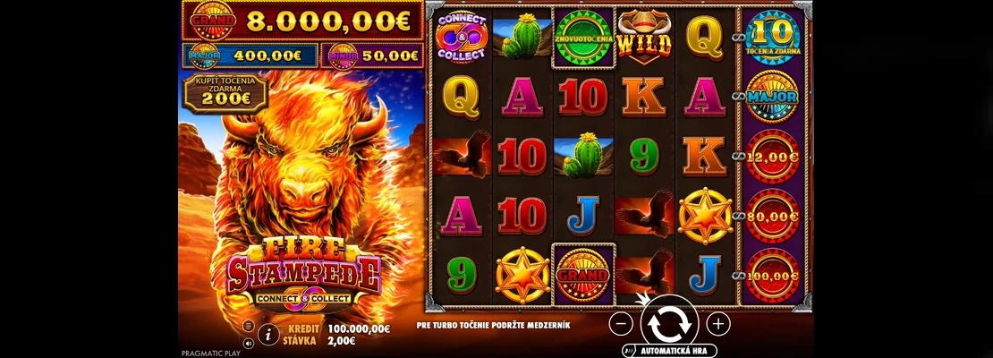 Úvodná obrazovka hry Fire Stampede