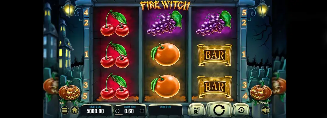 Úvodná obrazovka hry Fire Witch