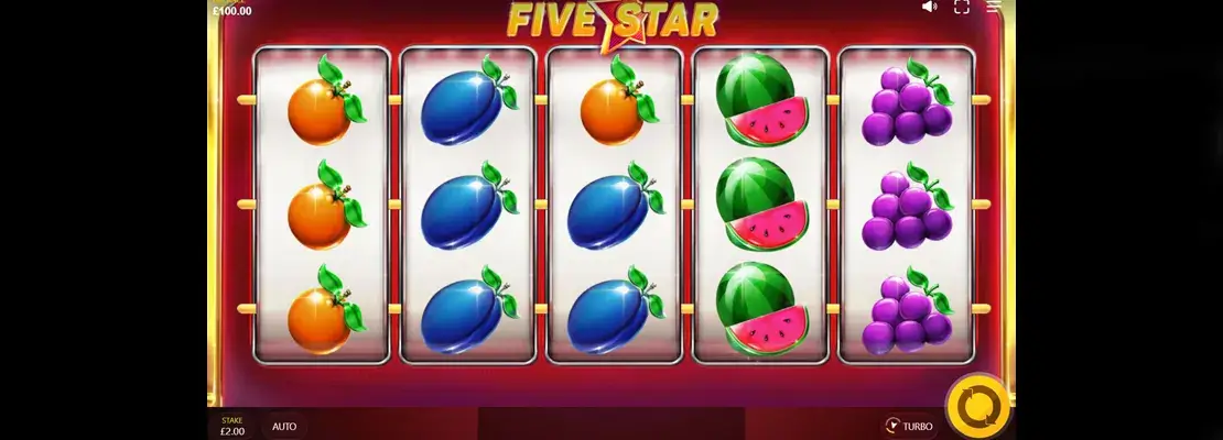 Úvodná obrazovka hry Five Star