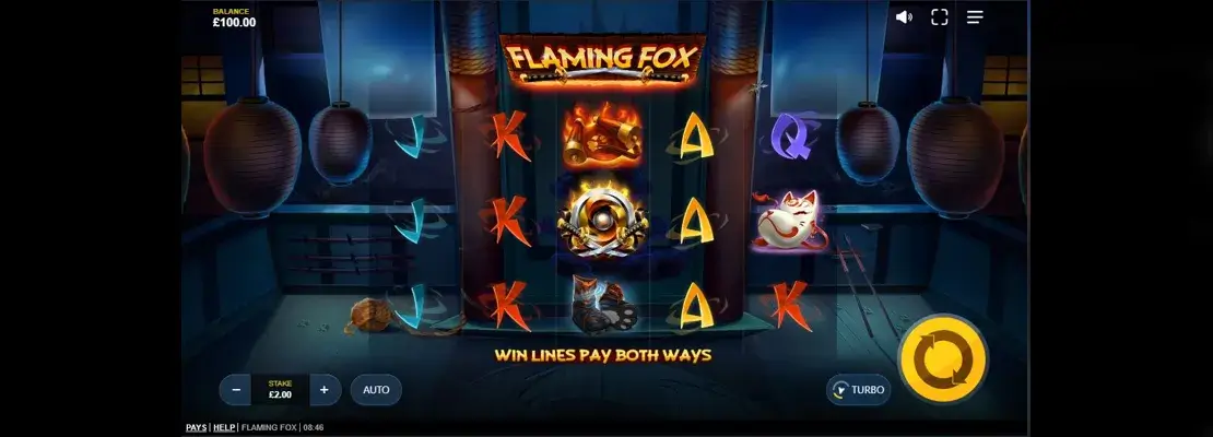 Úvodná obrazovka hry Flaming Fox