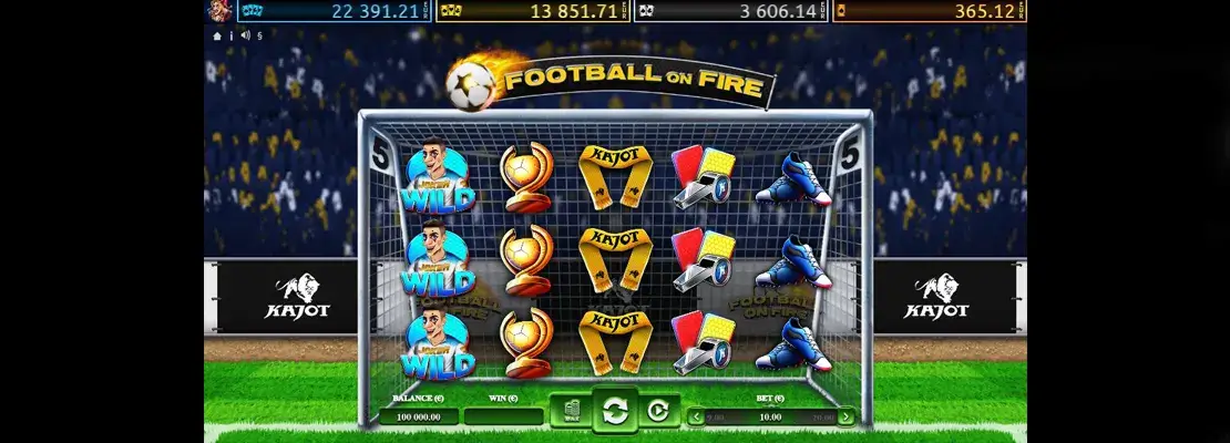 Úvodná obrazovka hry Football On Fire