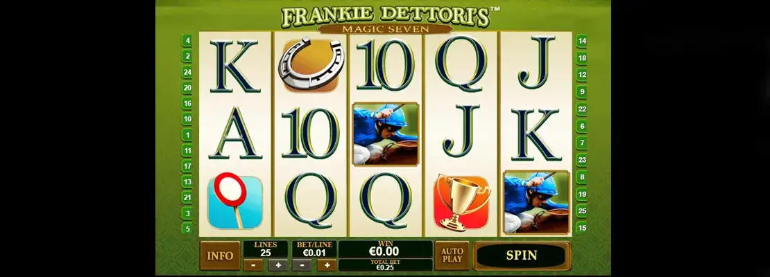 Úvodná obrazovka hry Frankie Dettoris Magic Seven