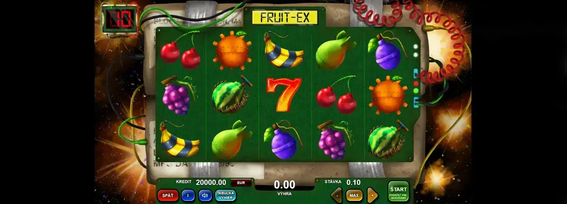 Úvodná obrazovka hry Fruit Ex