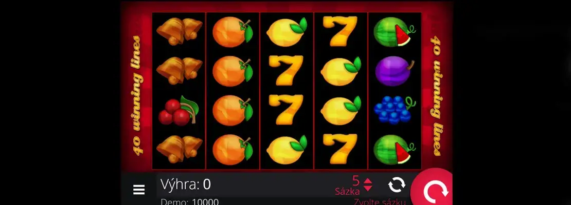 Úvodná obrazovka hry Fruit Jack