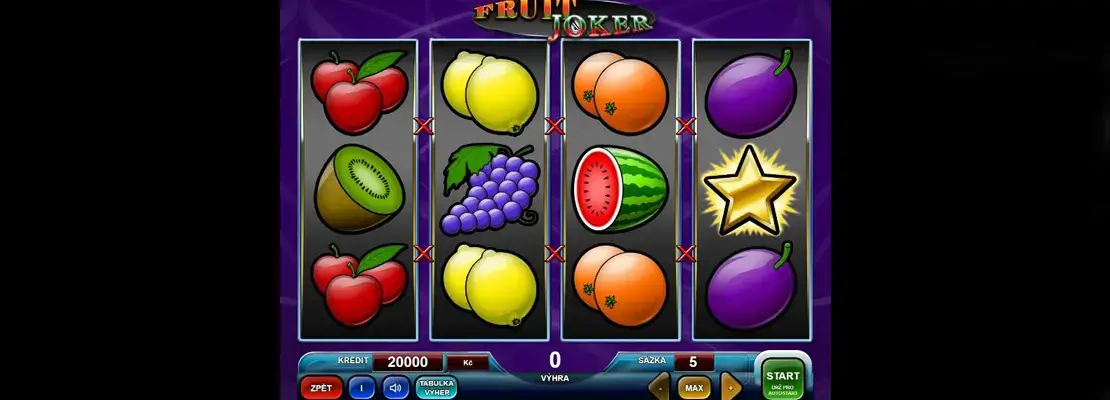 Úvodná obrazovka hry Fruit Joker