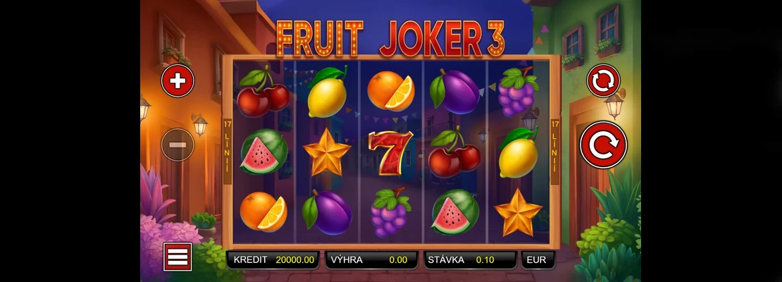 Úvodná obrazovka hry Fruit Joker 3