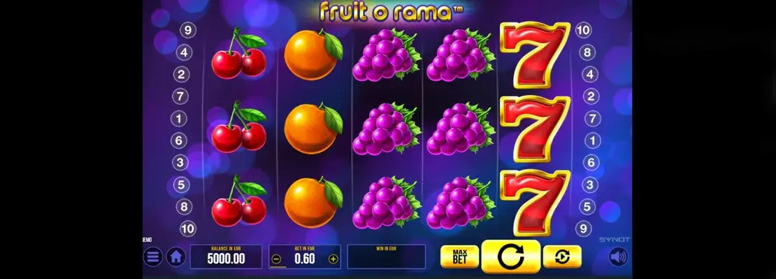 Úvodná obrazovka hry Fruit O Rama