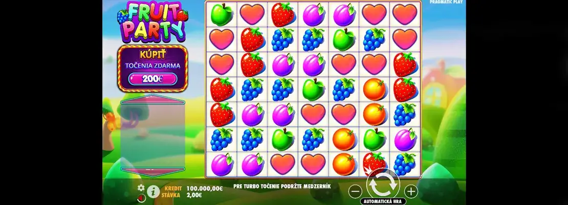 Úvodná obrazovka hry Fruit Party