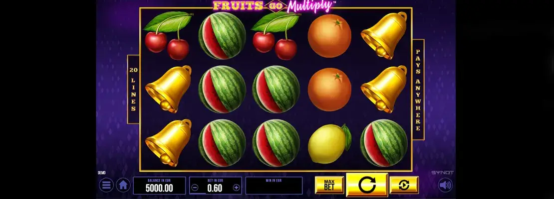 Úvodná obrazovka hry Fruits Go Multiply