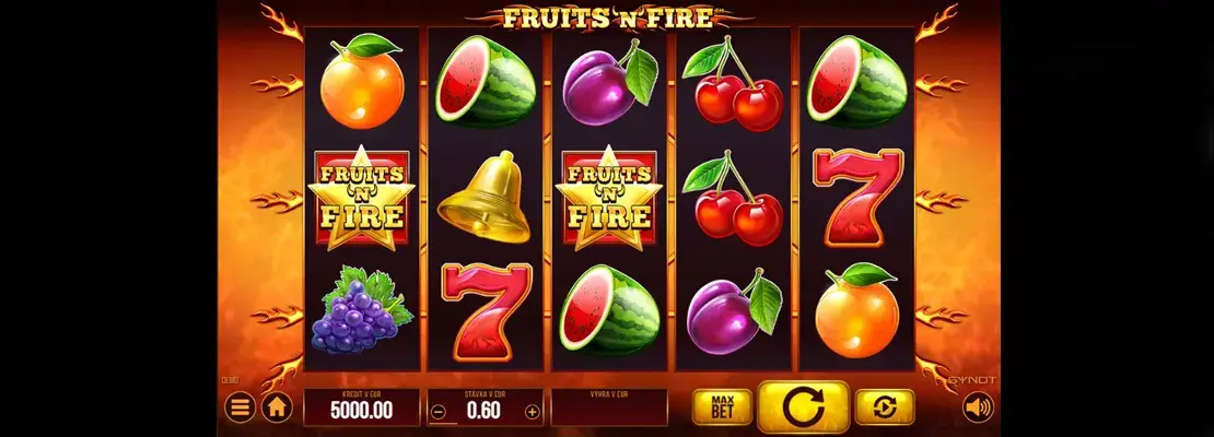 Úvodná obrazovka hry Fruits N Fire