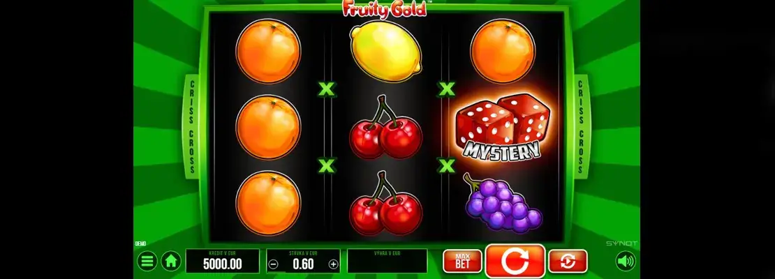 Úvodná obrazovka hry Fruity Gold