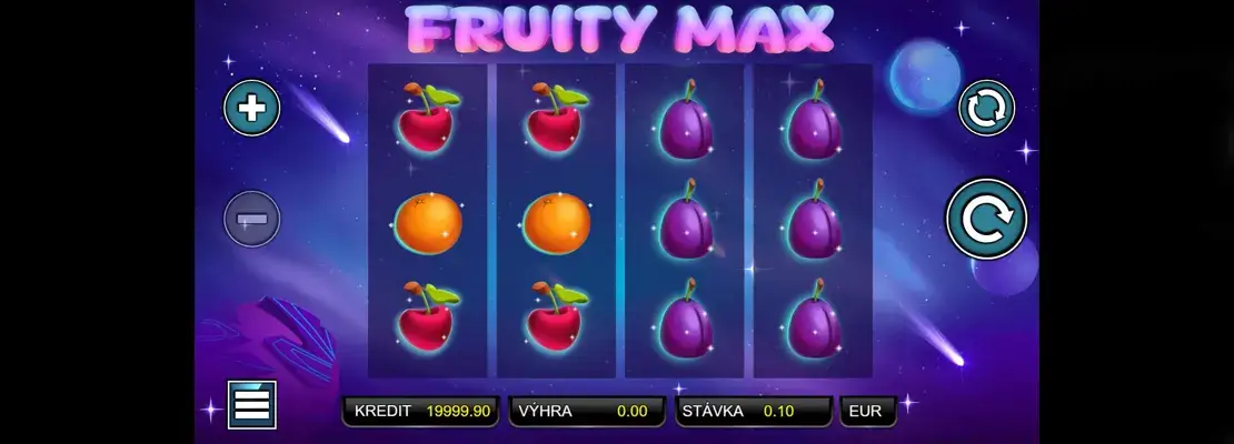 Úvodná obrazovka hry Fruity Max