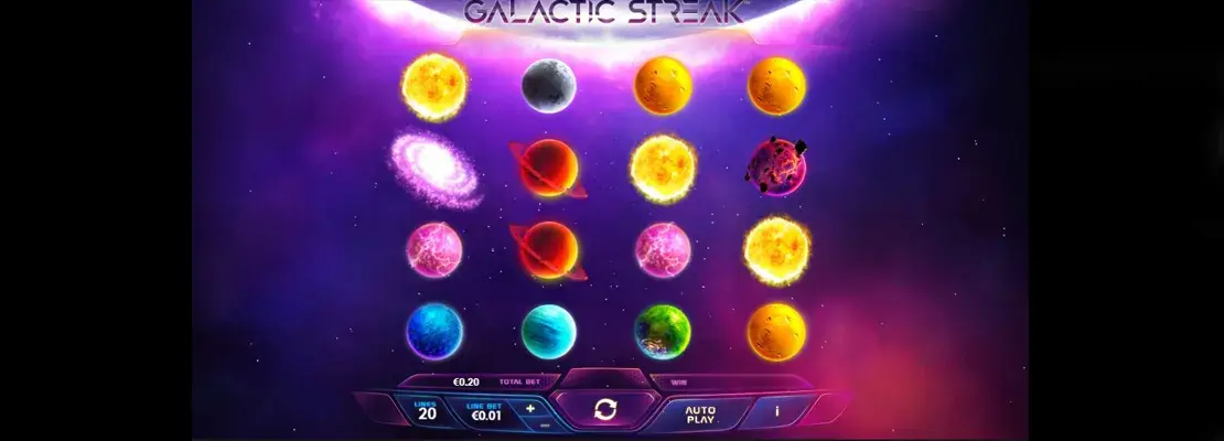 Úvodná obrazovka hry Galactic Streak