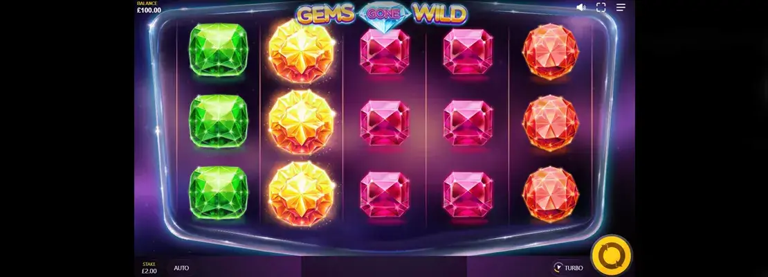Úvodná obrazovka hry Gems Gone Wild