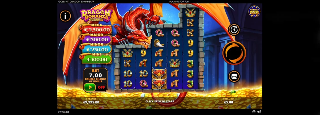 Úvodná obrazovka hry Gold Hit Dragon Bonanza