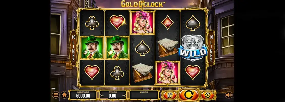 Úvodná obrazovka hry Gold O Clock