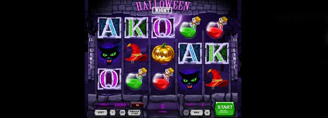 Úvodná obrazovka hry Halloween Night
