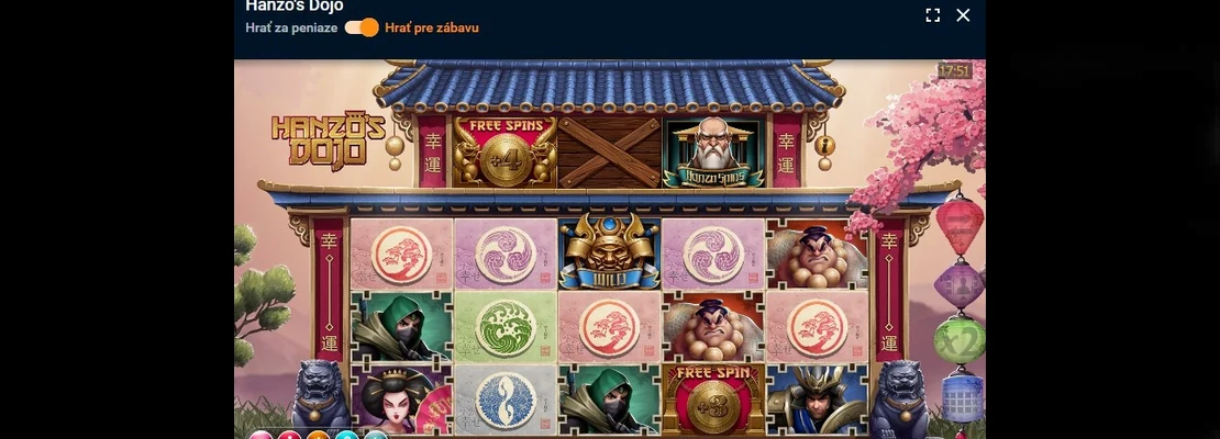 Úvodná obrazovka hry Hanzos Dojo