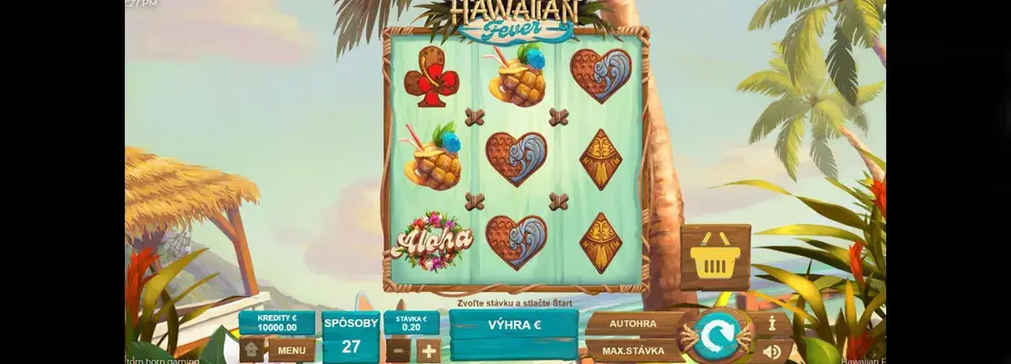 Úvodná obrazovka hry Hawaiian Fever
