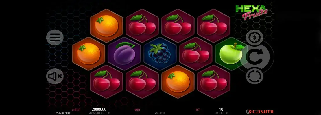 Úvodná obrazovka hry Hexa Fruits