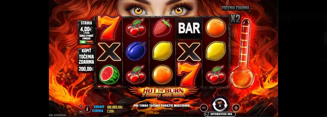 Úvodná obrazovka hry Hot To Burn 7 Deadly Free Spins
