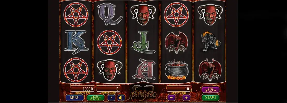 Úvodná obrazovka hry Inferno