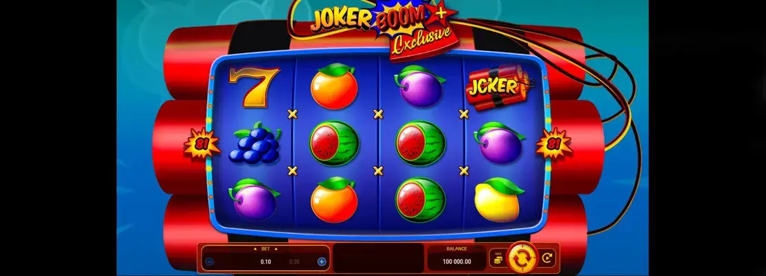 Úvodná obrazovka hry Joker Boom Plus Exclusive
