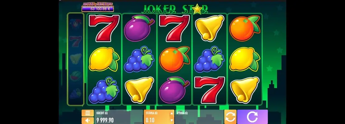 Úvodná obrazovka hry Joker Star