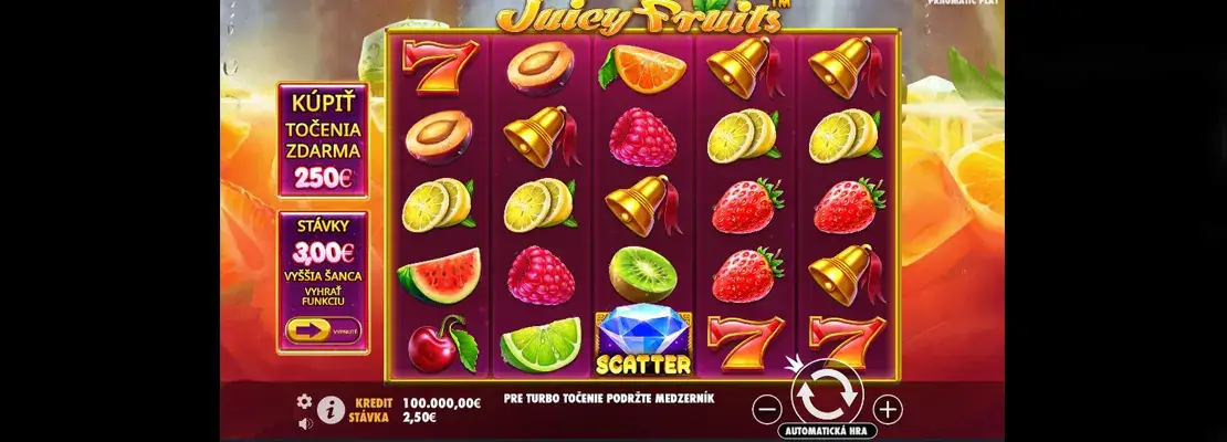 Úvodná obrazovka hry Juicy Fruits