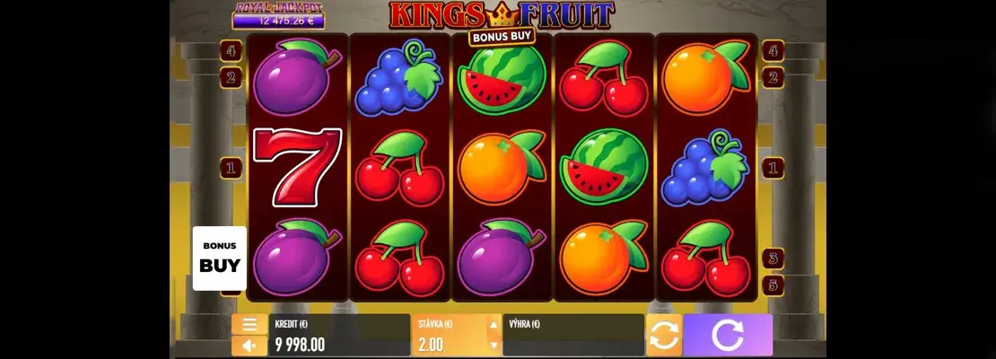 Úvodná obrazovka hry Kings Fruit Bonus Buy