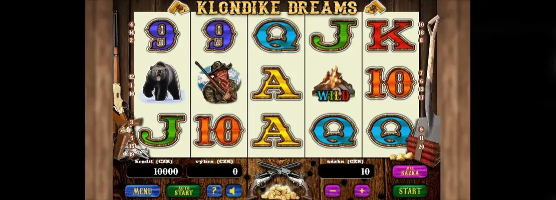 Úvodná obrazovka hry Klondike Dreams