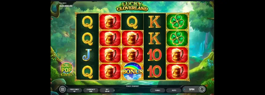 Úvodná obrazovka hry Lucky Cloverland