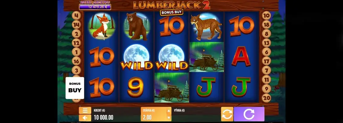 Úvodná obrazovka hry Lumberjack 2 Bonus Buy