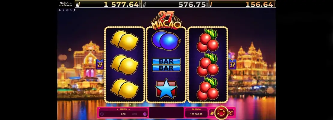 Úvodná obrazovka hry Macao 27