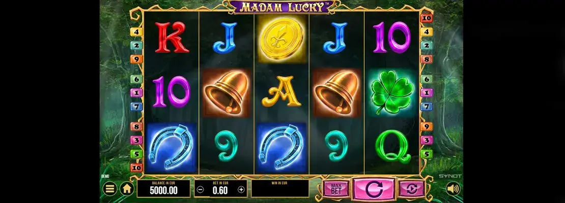 Úvodná obrazovka hry Madam Lucky