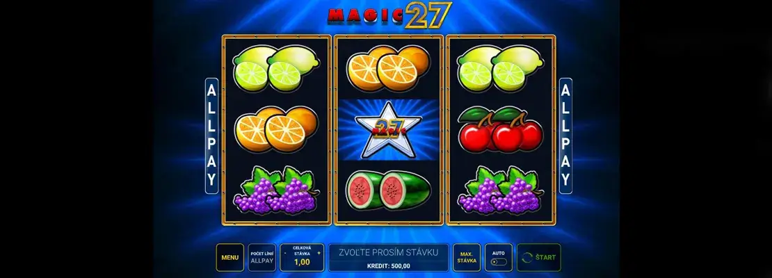 Úvodná obrazovka hry Magic 27