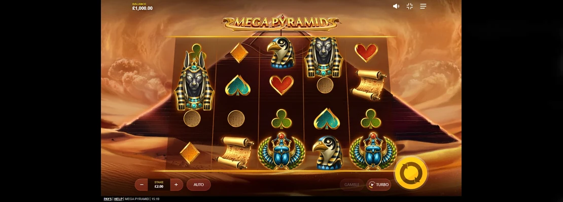 Úvodná obrazovka hry Mega Pyramid