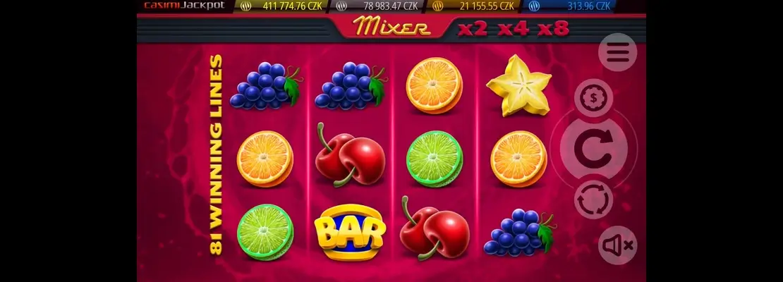 Úvodná obrazovka hry Mixer